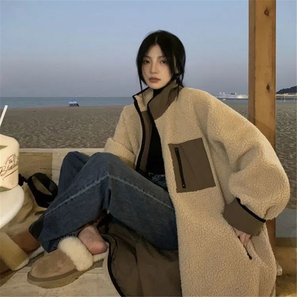 women s down parkas vintage false lamb warm winter women heavy trench coats oversize korean fashion jackets y2k solid loose long 221205, Black
women s down parkas vintage false lamb warm winter women heavy trench coats oversize korean fashion jackets y2k solid loose long 221205, Black