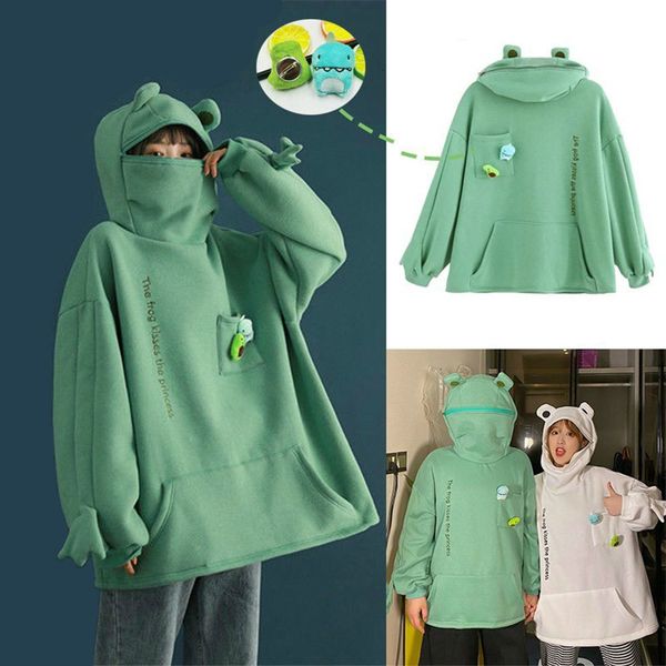women's hoodies sweatshirts fashion women hoodie frog pullover winter sense hooded casual sweatshirt autumn embroidery loose doll decor, Black
women's hoodies sweatshirts fashion women hoodie frog pullover winter sense hooded casual sweatshirt autumn embroidery loose doll decor, Black
