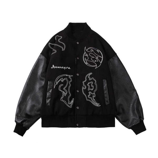 men's jackets embroidery men's varsity jacket 2022 hip hop street american vintage college letterman jacket leather sleeve loose b, Black;brown
men's jackets embroidery men's varsity jacket 2022 hip hop street american vintage college letterman jacket leather sleeve loose b, Black;brown