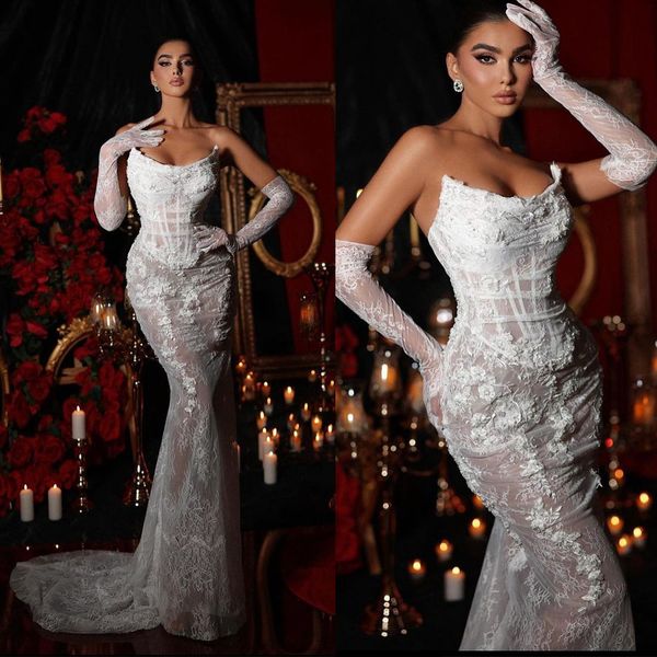 fashion elegant mermaid wedding dresses illusion lace bridal gowns sweep floor aso ebi bride dress, White
fashion elegant mermaid wedding dresses illusion lace bridal gowns sweep floor aso ebi bride dress, White