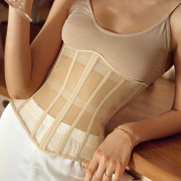 slimming belt women's plastic bones mesh underbust perspective body shaper bustier strapless slim fit lace up corset t221205
slimming belt women's plastic bones mesh underbust perspective body shaper bustier strapless slim fit lace up corset t221205