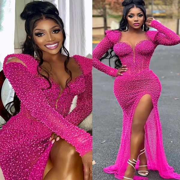 2023 arabic aso ebi fuchsia mermaid prom dresses pearls sequined lace evening formal party second reception birthday engagement gowns dress, Black
2023 arabic aso ebi fuchsia mermaid prom dresses pearls sequined lace evening formal party second reception birthday engagement gowns dress, Black