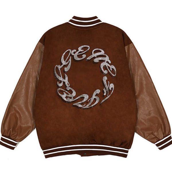 men's jackets men letter embroidery brown varsity jacket pu sleeve splicing bomber universitaire male loose college baseball uniform ou, Black;brown
men's jackets men letter embroidery brown varsity jacket pu sleeve splicing bomber universitaire male loose college baseball uniform ou, Black;brown