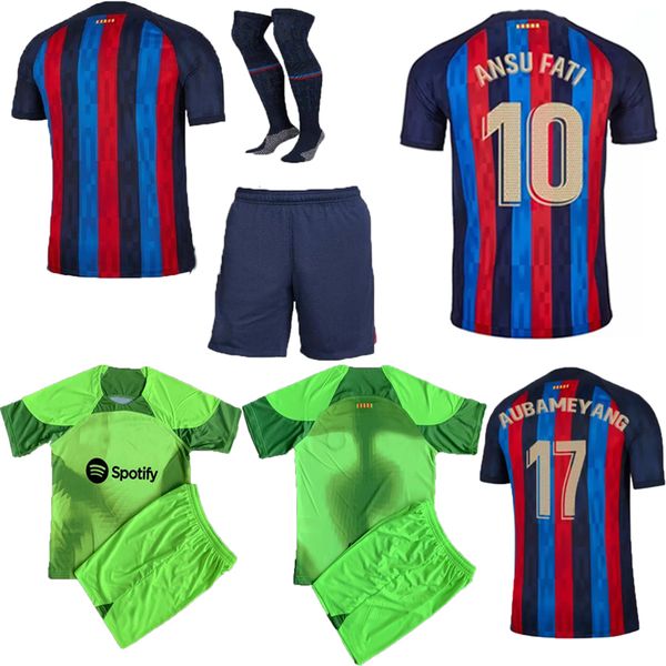 22 23 lewandowski soccer jersey goalkeeper ansu fati barcelonas pedri gavi ferran raphinha stegen camisetas football shirt men kids kit equi, Black;blue
22 23 lewandowski soccer jersey goalkeeper ansu fati barcelonas pedri gavi ferran raphinha stegen camisetas football shirt men kids kit equi, Black;blue