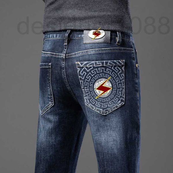 men's jeans designer autumn and winter european high-end men's jeans youth casual fit small feet stretch cotton print medusa aomm, Blue
men's jeans designer autumn and winter european high-end men's jeans youth casual fit small feet stretch cotton print medusa aomm, Blue
