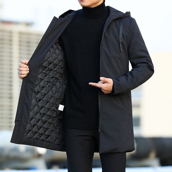 men's down parkas men jackets autumn winter men's trench coat men casual thicken warm hooded jacket male windbreaker outerwear man, Black
men's down parkas men jackets autumn winter men's trench coat men casual thicken warm hooded jacket male windbreaker outerwear man, Black