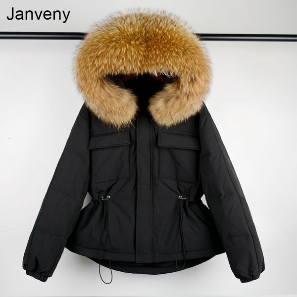 women's down parkas large real raccoon fur hooded winter coat 90% duck jacket women short female puffer feather waterproof 221205, Black
women's down parkas large real raccoon fur hooded winter coat 90% duck jacket women short female puffer feather waterproof 221205, Black