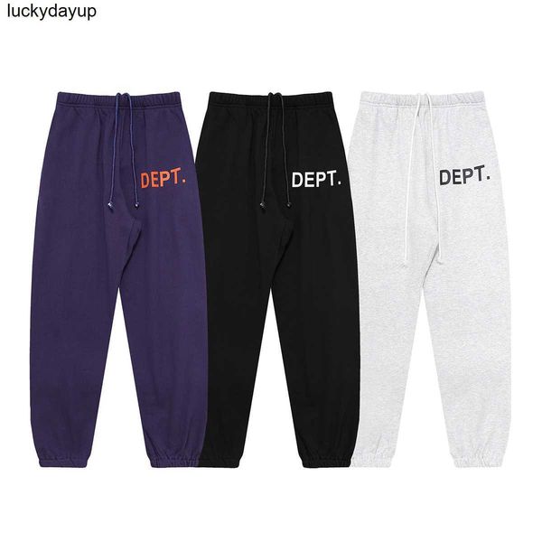men's pants designer galery dept fashion brand streetwear casual loose graffiti pants, Black