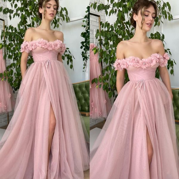 blush 3d appliqued prom dresses side split evening gowns off the shoulder neckline sweep train tulle a line formal dress, Black
blush 3d appliqued prom dresses side split evening gowns off the shoulder neckline sweep train tulle a line formal dress, Black