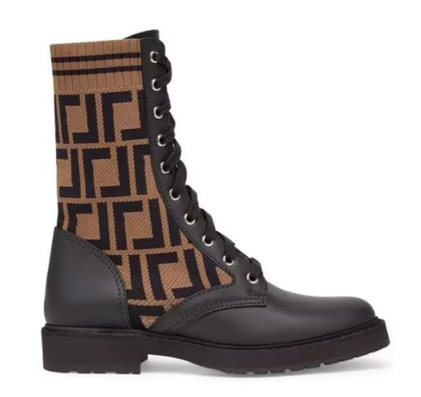 brown knitted sock-style flats ankle boots rockoko jacquard stretch-knit lace up leather combat booties women luxury designer f letter high, Black
brown knitted sock-style flats ankle boots rockoko jacquard stretch-knit lace up leather combat booties women luxury designer f letter high, Black