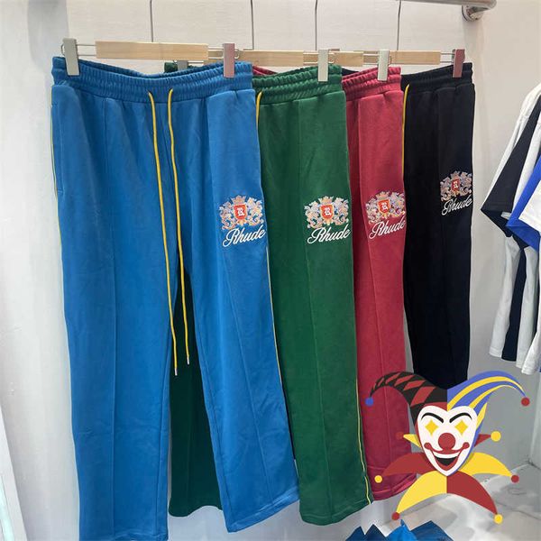 men's pants crown embroidery sweatpants men women 1 1 red green patchwork pocket pants trousers t221205, Black
men's pants crown embroidery sweatpants men women 1 1 red green patchwork pocket pants trousers t221205, Black