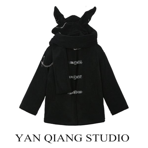 women's leather faux bunny rabbit ear flocking overcoat black belt metal chain gothic punk mid long jacket winter warm clothes women pl
women's leather faux bunny rabbit ear flocking overcoat black belt metal chain gothic punk mid long jacket winter warm clothes women pl