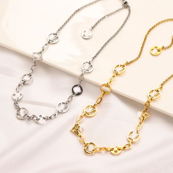 luxury design necklace 18k gold plated brand stainless steel necklaces choker chain letter pendant fashion womens wedding jewelry accessorie, Silver
luxury design necklace 18k gold plated brand stainless steel necklaces choker chain letter pendant fashion womens wedding jewelry accessorie, Silver