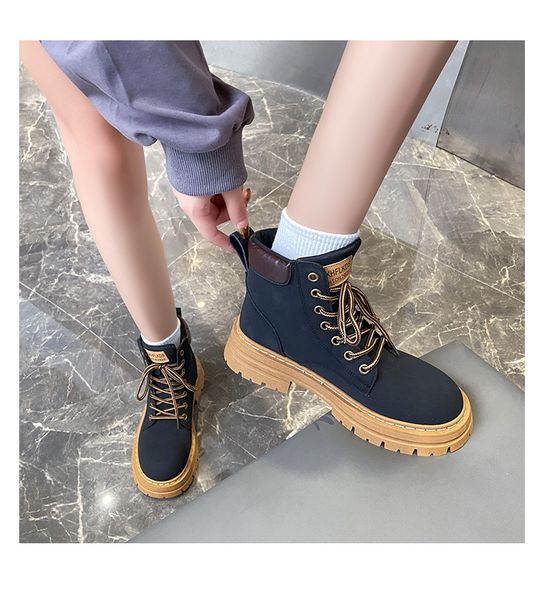 classic thick soled fashionable christmas martin boots women's boots big short boots lace up casual shoes women, Black
classic thick soled fashionable christmas martin boots women's boots big short boots lace up casual shoes women, Black