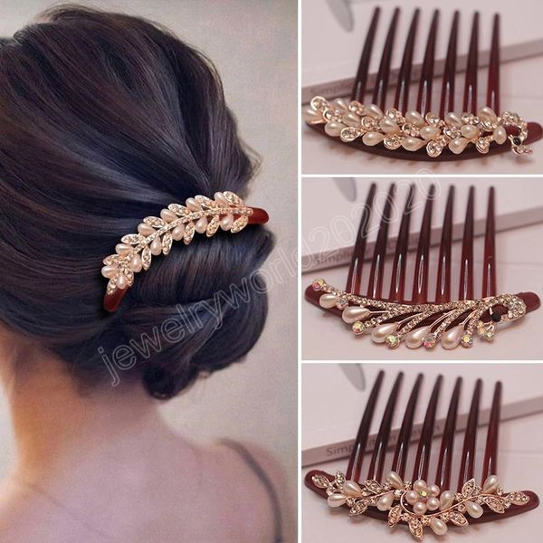 flower crystal pearl hair comb shiny rhinestone hairclips hairpin elegant headwear women wedding hair styling accessories, Golden;white
flower crystal pearl hair comb shiny rhinestone hairclips hairpin elegant headwear women wedding hair styling accessories, Golden;white