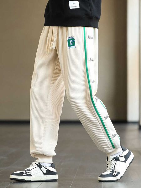 men's pants 2022 fall/winter corduroy sweatpants men baggy joggers fashion letter embroidery big size trousers male casual harem pants, Black
men's pants 2022 fall/winter corduroy sweatpants men baggy joggers fashion letter embroidery big size trousers male casual harem pants, Black