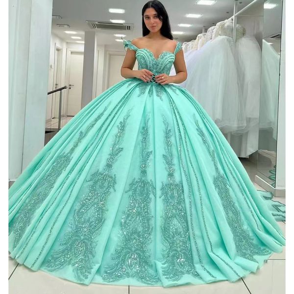 light green ball gowns prom dress satin sequined beads sleeveless pleat luxury quinceanera dresses vestidos de fiesta, Blue;red
light green ball gowns prom dress satin sequined beads sleeveless pleat luxury quinceanera dresses vestidos de fiesta, Blue;red