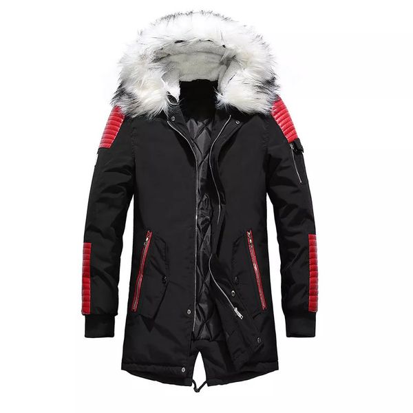 men s down parkas men fashion casual thick warm long style jacket male comfortable fur collar hooded coat 221205, Black
men s down parkas men fashion casual thick warm long style jacket male comfortable fur collar hooded coat 221205, Black