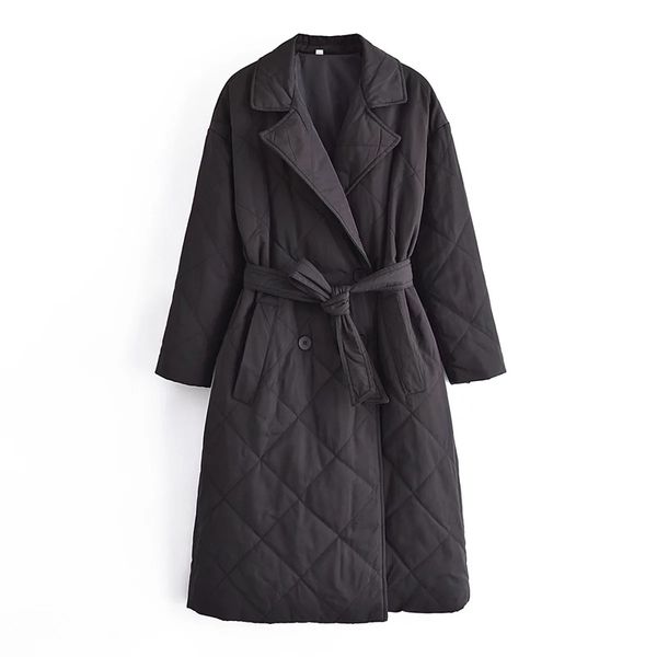 women's down parkas women fashion with belt thick warm loose parkas coat vintage long sleeve pockets female outerwear chic overcoat 221, Black
women's down parkas women fashion with belt thick warm loose parkas coat vintage long sleeve pockets female outerwear chic overcoat 221, Black