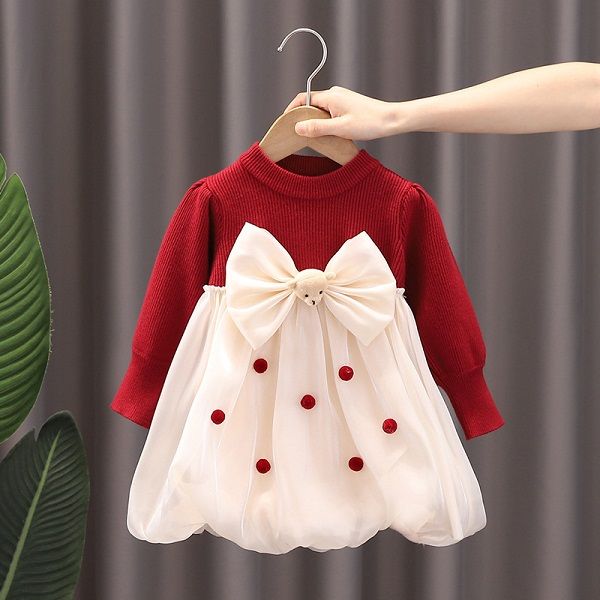2022 style christmas new year dress girl baby multi-layer gauze polka dot plus velvet thickened festive pure red sweater princess bear bow h, Red;yellow
2022 style christmas new year dress girl baby multi-layer gauze polka dot plus velvet thickened festive pure red sweater princess bear bow h, Red;yellow