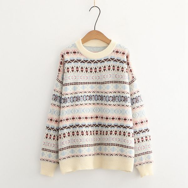 women s sweaters winter women geometry embroidery knitted pullover korean long sleeve o neck casual jumper office ladies 221206, White;black
women s sweaters winter women geometry embroidery knitted pullover korean long sleeve o neck casual jumper office ladies 221206, White;black