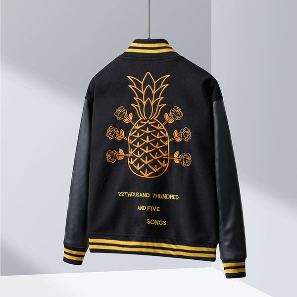 men's leather & faux designer 2023 men coats jacket pineapple embroidery sleeve panelled emboss letter baseball uniform women black yel
men's leather & faux designer 2023 men coats jacket pineapple embroidery sleeve panelled emboss letter baseball uniform women black yel