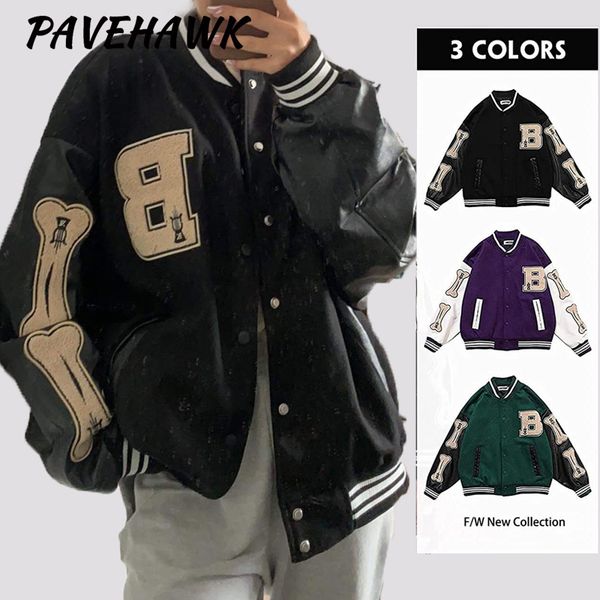 women's leather faux women varsity bomber jacket letter embroidery casual loose hip hop bone harajuku y2k coats streetwear jackets 2212, Black
women's leather faux women varsity bomber jacket letter embroidery casual loose hip hop bone harajuku y2k coats streetwear jackets 2212, Black