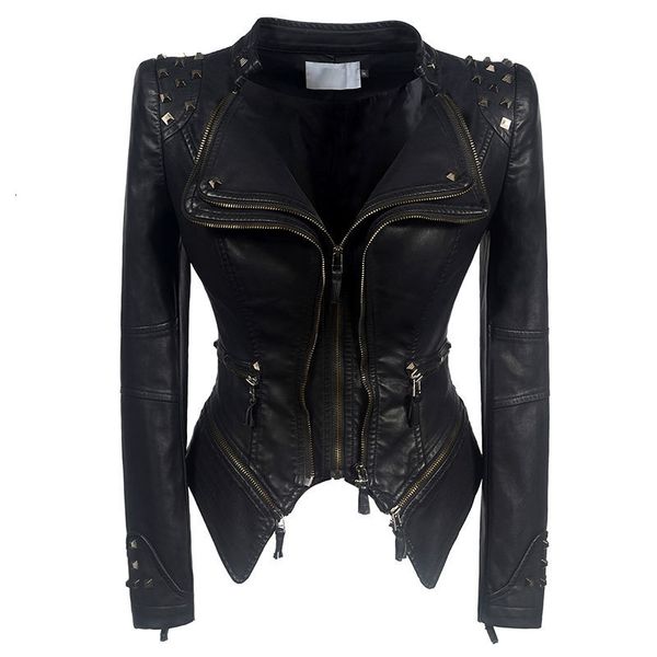 women's leather faux women black pu cropped jacket long sleeve slim rivets s punk rock 6xl clothes rivet zipper 221206
women's leather faux women black pu cropped jacket long sleeve slim rivets s punk rock 6xl clothes rivet zipper 221206
