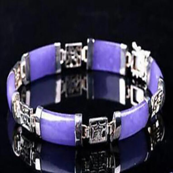 fashion jewelry new genuine purple jade gem stone link sterling silver bracelet 7.5", Golden;silver
fashion jewelry new genuine purple jade gem stone link sterling silver bracelet 7.5", Golden;silver