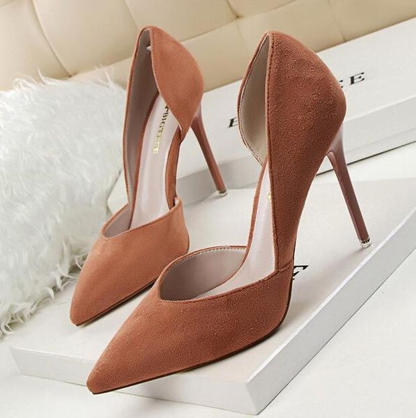 dress shoes two-piece pointed toe suede high heels fashion women pumps wedding shoe pumps 6 colors, Black
dress shoes two-piece pointed toe suede high heels fashion women pumps wedding shoe pumps 6 colors, Black