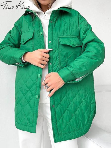 women's down parkas jacket loose padded autumn winter single-breasted lapel long warm plaid female casual streetwear lady coats 221205, Black
women's down parkas jacket loose padded autumn winter single-breasted lapel long warm plaid female casual streetwear lady coats 221205, Black