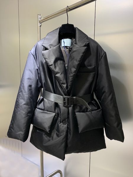 women's down parkas belted suit style lapel casual fashion jacket autumnwinter 221205, Black
women's down parkas belted suit style lapel casual fashion jacket autumnwinter 221205, Black