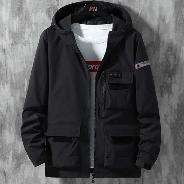 men's jackets spring autumn hooded windbreaker jacket men red black khaki multi-pockets outerwear zipper coat man plus size casual jack, Black;brown
men's jackets spring autumn hooded windbreaker jacket men red black khaki multi-pockets outerwear zipper coat man plus size casual jack, Black;brown