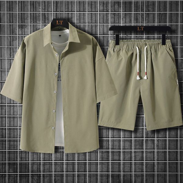 men's tracksuits s sportwear set solid short sleeve shirts shorts tracksuit suit casual male brand clothing streetwear sweatsuit 221206, Gray
men's tracksuits s sportwear set solid short sleeve shirts shorts tracksuit suit casual male brand clothing streetwear sweatsuit 221206, Gray