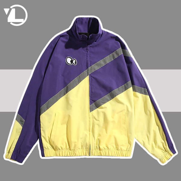 men's jackets hip hop patchwork jacket men spring reflective strip color block college coats harajuku loose mens thin jackets sportswea, Black;brown
men's jackets hip hop patchwork jacket men spring reflective strip color block college coats harajuku loose mens thin jackets sportswea, Black;brown