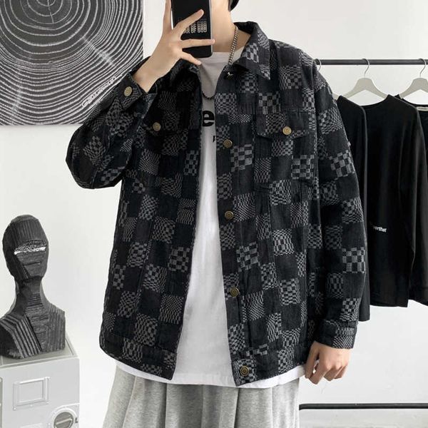 men's jackets oversized gothic plaid denim jacket for men long sleeves classic loose jean jackets 2022 hip hop streetwear couples bombe, Black;brown
men's jackets oversized gothic plaid denim jacket for men long sleeves classic loose jean jackets 2022 hip hop streetwear couples bombe, Black;brown