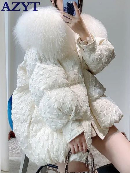 women's down parkas azyt big fur collar women coat winter thicken warm jacket female casual 221205, Black
women's down parkas azyt big fur collar women coat winter thicken warm jacket female casual 221205, Black