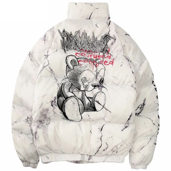 men s down parkas winter padded jacket men women cartoon bear print oversized streetwear parka couple harajuku thick warm bubble coat 221205, Black
men s down parkas winter padded jacket men women cartoon bear print oversized streetwear parka couple harajuku thick warm bubble coat 221205, Black