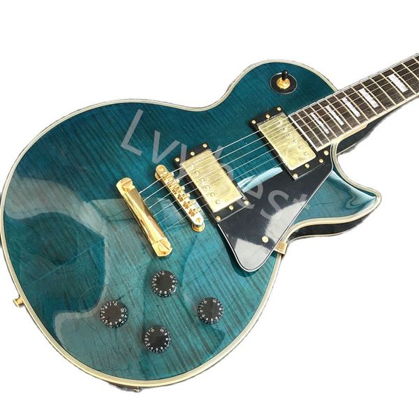 lvychinese electric guitar les flame maple custom gold hardware transparent blue color 6 strings
lvychinese electric guitar les flame maple custom gold hardware transparent blue color 6 strings