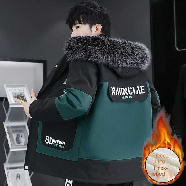 designer's new men's jacket youth windbreaker korean men's velvet thickened loose coat trend parka women's jacket, Black;brown
designer's new men's jacket youth windbreaker korean men's velvet thickened loose coat trend parka women's jacket, Black;brown