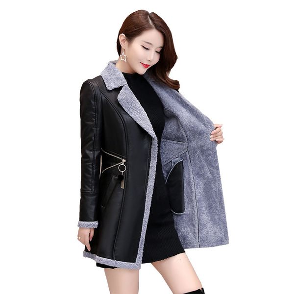 women's leather faux uhytgf autumn winter jacket women coat fashion plush velvet loose size woman mujer chaqueta 831 221206, Black
women's leather faux uhytgf autumn winter jacket women coat fashion plush velvet loose size woman mujer chaqueta 831 221206, Black