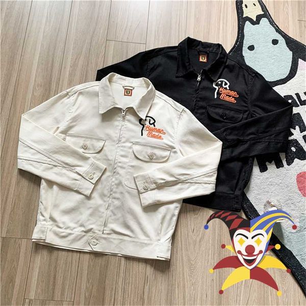 men's jackets human made jacket men women 1 1 puppy embroidered cargo coats varsity jackets t221206, Black;brown
men's jackets human made jacket men women 1 1 puppy embroidered cargo coats varsity jackets t221206, Black;brown