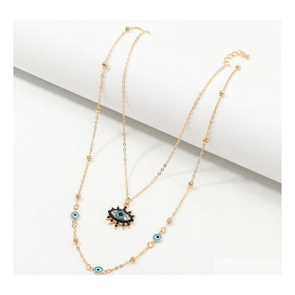 pendant necklaces double layers blue evil eyes pendant necklace rhinestone boho luck necklae jewelry for women gifts drop delivery n dhav8, Silver
pendant necklaces double layers blue evil eyes pendant necklace rhinestone boho luck necklae jewelry for women gifts drop delivery n dhav8, Silver