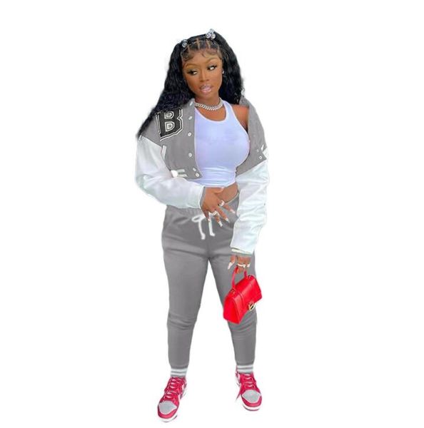 23gg letter striped print women tracksuits fall two piece set sweatshirt zipp splicing jacket trousers sports baseball uniform workout outfi, Gray
23gg letter striped print women tracksuits fall two piece set sweatshirt zipp splicing jacket trousers sports baseball uniform workout outfi, Gray