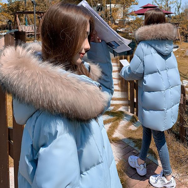 women's down parkas women jacket raccoon fur collar winter windproof loose thick mediumlength models coat jackets overcoat outwear hood, Black
women's down parkas women jacket raccoon fur collar winter windproof loose thick mediumlength models coat jackets overcoat outwear hood, Black