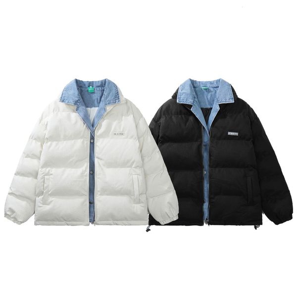 women's down parkas she denim fake twopiece bread clothes men and women autumn winter street thickened padded coats coat female 221205, Black
women's down parkas she denim fake twopiece bread clothes men and women autumn winter street thickened padded coats coat female 221205, Black