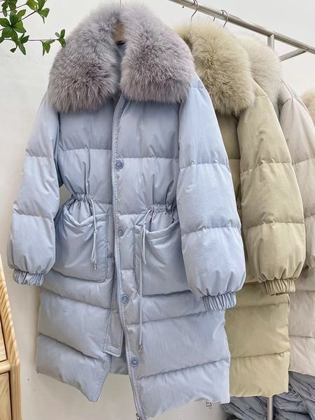 women's down parkas ailegogo winter women natural fur collar loose white duck long coat casual female zipper thick warm parka outwear 2, Black
women's down parkas ailegogo winter women natural fur collar loose white duck long coat casual female zipper thick warm parka outwear 2, Black
