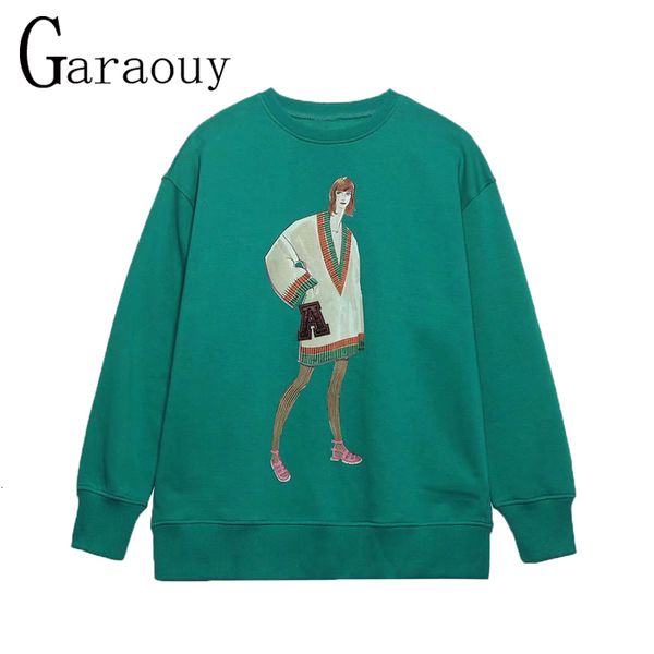 women's hoodies sweatshirts garaouy autumn women chic green character print long sleeve o neck loose pullovers female streetwear 22120, Black
women's hoodies sweatshirts garaouy autumn women chic green character print long sleeve o neck loose pullovers female streetwear 22120, Black