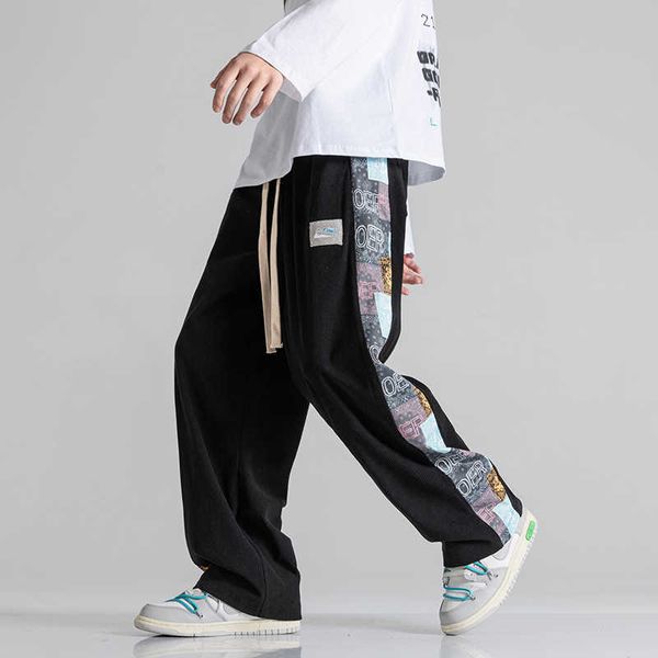 men's pants streetwear harem men pants 2022 spring new casual jogging pants men patchwork fashion straight trousers for men t221205, Black
men's pants streetwear harem men pants 2022 spring new casual jogging pants men patchwork fashion straight trousers for men t221205, Black