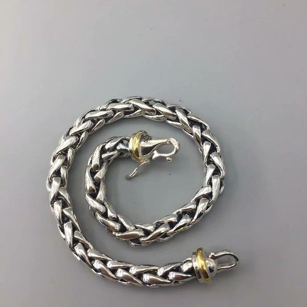 vintage design 925 sterling silver chain bracelets for women fine jewelry 6mm wheat bracelet 8 inches birthday gift, Black
vintage design 925 sterling silver chain bracelets for women fine jewelry 6mm wheat bracelet 8 inches birthday gift, Black